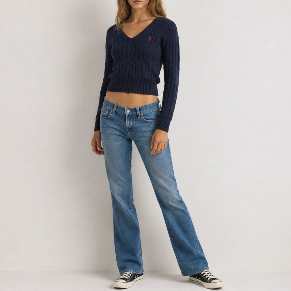 Vintage Ralph Lauren Jeans Bootcut Low Rise 2x30 Blue Americana Y2K Preppy 1990s